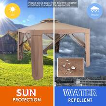 10'x 10' Canopy Gazebo Shelter W/Mosquito Netting Outdoor Patio - Coffee Brown - View 4