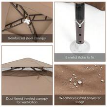 10'x 10' Canopy Gazebo Shelter W/Mosquito Netting Outdoor Patio - Coffee Brown - View 5