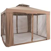 10'x 10' Canopy Gazebo Shelter W/Mosquito Netting Outdoor Patio - Coffee Brown - View 8