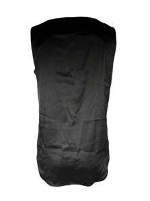 Women Elegant Satin Silk Tank Vest,Sleeveless V Neck Solid Loose Summer Ladies Tops For Casual Daily - Black - View 6