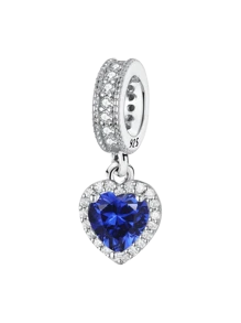 1 PC Silver Plated Blue Flower Butterfly Love Moon Cross Pendant Charm Pendant Ball Suitable For Bracelets DIY Women's Jewelry - Silver - View 16