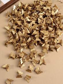 80 件/50 个电镀迷你蝴蝶发夹爪形发夹混色迷你下颌夹可爱发夹发饰适合女士女孩，爪夹秋冬度假装女士 - 混色 - 查看 2