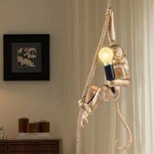 Golden Monkey Chandelier (Bulb Not Included) -  Clothing Store Light, Retro Industrial Style - Gold - View 2