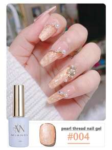 MIANEL 12ML 2026新款日式冬季美甲珍珠贝壳线胶指甲油，珍珠贝壳质地，带有细闪和珠光效果，白色指甲光疗指甲油凝胶，秋季美甲冬季美甲新年美甲可卸LED UV美甲设计，适用于美甲沙龙和DIY使用 - 彩色 - 查看 7