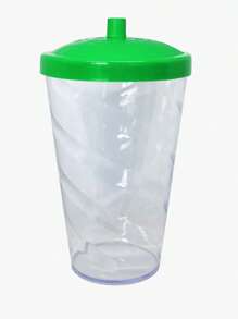 15 Twister Cups 400ML Colored Lid And Transparent Straw - 綠色水晶玻璃 - 查看 3