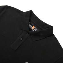 Timberland Men Casual Loose Fit Polo Shirt, Outdoor Sports Stand Collar, Fitness & Business, Short Sleeve - A24H2001
