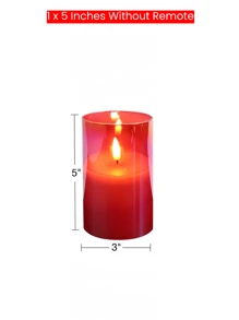 1/3 Stück Acryl Flackernde LED batteriebetriebene dekorative Tischkerzen, Acrylglas Kerzenlampen für Innenraumdekoration zur Hochzeit, fernbedienbare Fake-Kerzen, 4/5/6 Zoll, Valentinstag Dekoration