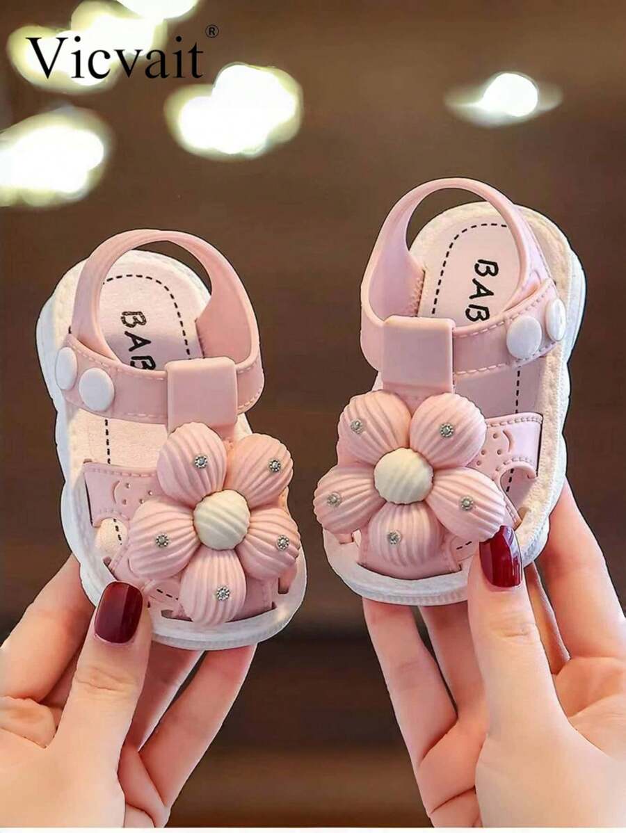 Boys' Cartoon Car Pattern Soft Bottom Indoor/Outdoor Sandals, Summer - Pink - View 1