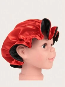 1 Pc Satin Sleep Caps For Children Elastic Silk-Like Round Baby Bonnet Doublyer Infant Hair Protective Hat - Multicolor - View 15