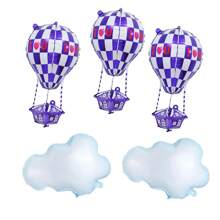 Set Dekorasi Bertema Balon Udara Panas & Awan, 5 Buah/Set, Termasuk Balon Foil untuk Pesta Ulang Tahun, Pembaptisan, dan Dekorasi Acara Baby Shower - MultiWarna - View 17