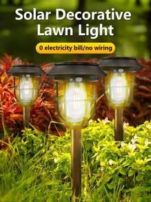 Solar Lights Outdoor Waterproof, 1/2/3/6 Packs LED Solar Garden Lights, Solar Pathway Light Outdoor For Walkway, 1/2/3 Packs Warm White Solar Garden Path Lighting,Solar Lights For Outside, High Lumen Bright Up To 12Hrs, Auto On/Off, 3500K,Garden Decor For Yard, Patio, Landscape, Planter, Walkway (Warm White) - Ground Lawn Lamp - View 3