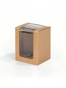 12 Stücke/24 Stücke 8x8x10cm Fenster Präsentationsboxen aus Papier, geeignet für Partygeschenke, Verpackung, kleine Papierboxen - 8x8x10cm - Übersicht 16