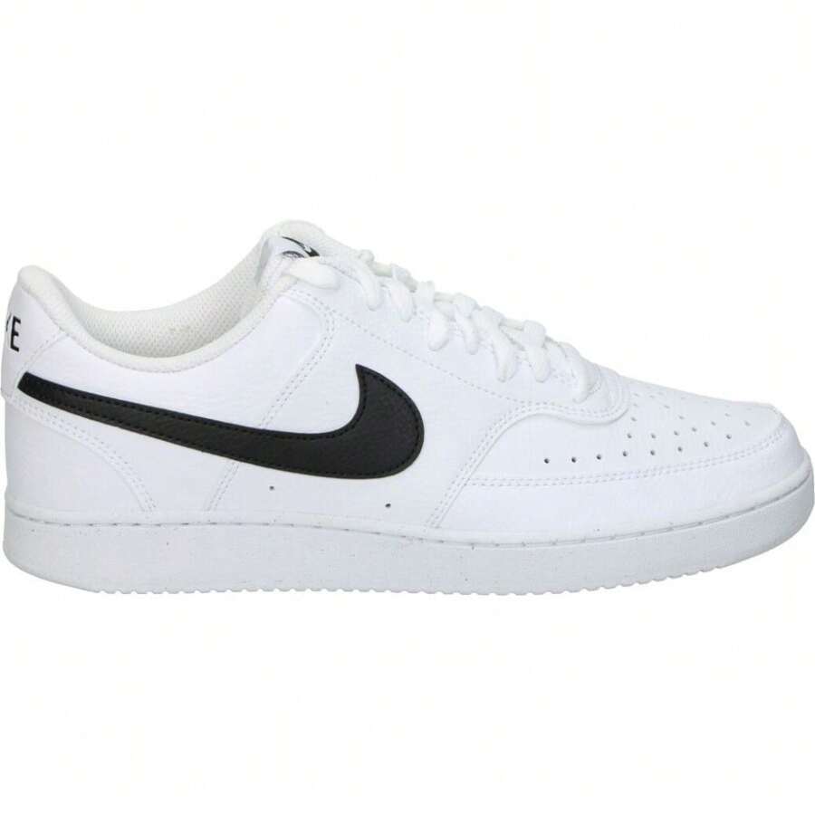 耐吉| Nike Court Vision Low Next Nature 男士運動鞋 – 白色和黑色細節休閒運動鞋 – 蕾絲閉合運動鞋 – 休閒風格 – 百搭 – 組合 – 舒適 – 型號 DH2987-101 - 白色 - 查看 1