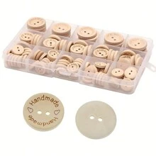 150PCS / Box Mixed Size Wooden Buttons Round 2 Holes Buttons Buttons For Clothing Sewing Buttons Sewing & Knitting Supplies DIY Buttons For Crafts Decorative Buttons Scrapbooking Arts & Crafts Supplies.