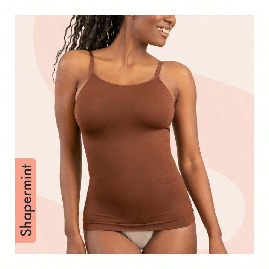 Shapermint Essentials All Day Every Day Scoop Neck Cami - Cokelat - View 1