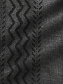 Vintage Bohemian Geometric Texture Printed Plus Size Button-Pocket Short Sleeve Shirt For Men - Grey - View 5