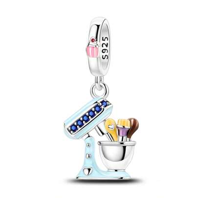 Dije de plata de ley 925 con diseño de batidor de huevos, adecuado para pulseras, collares y joyería original. Nuevo diseño de dijes y cuentas DIY para afición de cocinar como regalo para mujeres