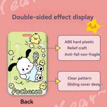 Zestaw 1-częściowy,  z uchwytem na kartę ze smyczą [Autoryzowane] Karta dostępu , Uchwyt na kartę wstępu na imprezę, Klips do zdjęć, Karta autobusowa z tkanej liny, Brelok do przechowywania, Ochronna osłona z kreskówek, Zestaw identyfikatorów służbowych do kontroli dostępu do autobusów i metra, Karta przepustki, Przezroczysta długa zawieszka na smyczy dla pary walentynkowej,