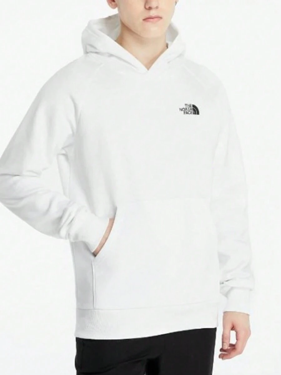 The North Face Raglan Overhead Redbox Hoodie FURTHER REDUCED FROM £49.95 NOW ONLY £44.95 Unisex White With The North Face Design On Back FREE UK DELIVERY The North Face Hoodie Kangaroo Pocket Drawstring To Adjust Hood Large Logo On Back Of Hoodie - White - View 1