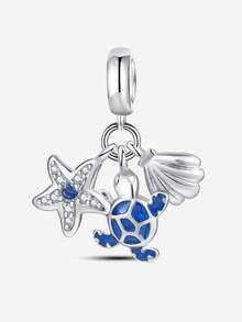 1 件 925 纯银恶魔之眼圣母吊坠饰品适用于手链 DIY 女士珠宝 - 銀色 - 查看 18