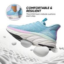 Women's Slip On Walking Shoes Running Comfortable Tennis Breathable Non Slip Athletic Gym Workout Cross Training Sneakers - Màu xanh nhạt - Xem 8