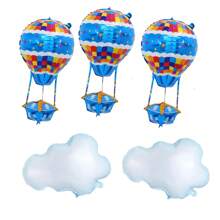 Set Dekorasi Bertema Balon Udara Panas & Awan, 5 Buah/Set, Termasuk Balon Foil untuk Pesta Ulang Tahun, Pembaptisan, dan Dekorasi Acara Baby Shower - MultiWarna - View 16
