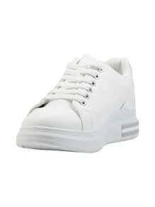 Retro Elegant Luxury Sequin Colorblock Snakeskin Embossed Casual Comfortable Sports Sneakers - White - View 3