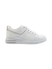 Retro Elegant Luxury Sequin Colorblock Snakeskin Embossed Casual Comfortable Sports Sneakers - White - View 1