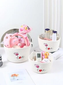 Cesto di stoccaggio personalizzato con ricamo esclusivo con il tuo nome, cestino intrecciato per riporre oggetti vari, borsetta per riporre cosmetici e articoli da toeletta, portacomando per gatti, cesto di stoccaggio per oggetti vari