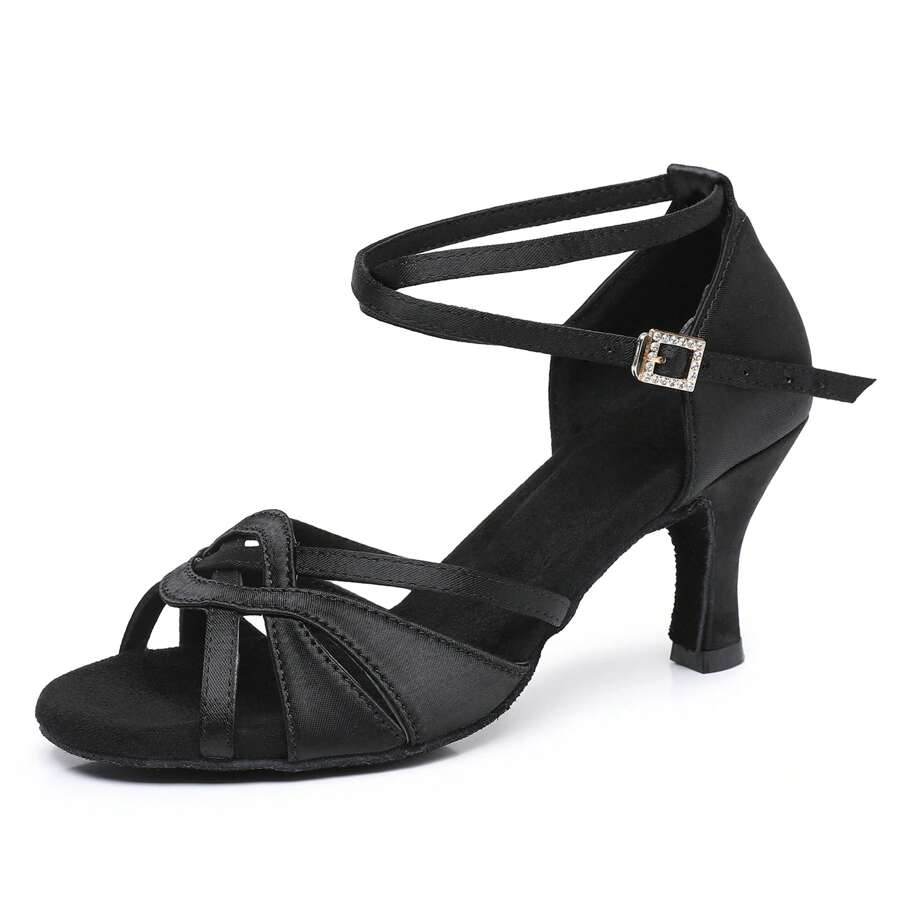 Zapatos de baile latino para mujer Salsa Tango Salón Zapatos de práctica de baile profesional Tacón 5/7cm, 34-41EU. - Tacón negro de 7 cm. - Ver 1