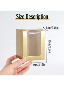 12 Stücke/24 Stücke 8x8x10cm Fenster Präsentationsboxen aus Papier, geeignet für Partygeschenke, Verpackung, kleine Papierboxen - 8x8x10cm - Übersicht 6
