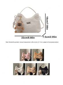 Plush Handbag & Wristlet, Women's New Fashion Versatile Shoulder Bag, Crossbody Bag For Party, Commute, Travel, Daily Use - Multicolor - View 4