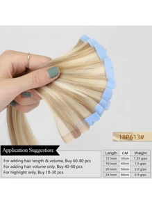 Straight Tape In Hair Extensions Skin Weft Brazilian Hair 100% Remy Human Hair Extensions 10 Pcs Per Pack Piano Color - S18/613 - View 3
