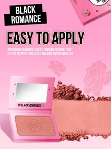 Misslyn 黑色浪漫腮红，闪光粉腮红，持久，丝滑质地，高色素，腮红，轻盈，闪光哑光或闪光效果，易于混合，轻松发光和无缝混合，自然外观，略带闪光的玫瑰粉色，玫瑰粉色，轮廓化妆盘腮红，纯素，无残忍 - Romantic Roses - 查看 5