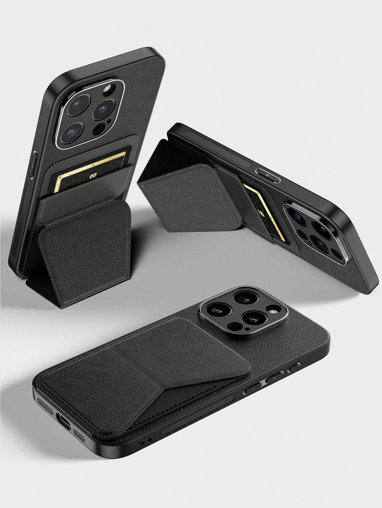 قطعة واحدة من حامل البطاقة السوداء تتوافق مع 16E ، 16 Pro Max Case ، حالة هاتف حامل بطاقة الائتمان مع حامل متوافق مع 15 Pro Max/13/14 Pro Max/13 Pro Max/12 Pro Max 6.7 Int ، for Galaxy | مقاس: iPhone 16 Pro Max