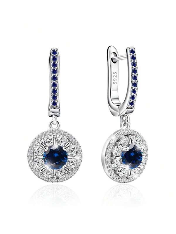 1 par de pendientes con colgante redondo de circonita cúbica hipoalergénicos para mujeres, pendientes de aro minimalistas y delicados, uso diario clásico, regalo de cumpleaños