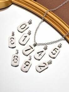 1 szt. Naszyjnik z numerem dla chłopca, srebrny łańcuszek z numerem, zawieszka ze stali nierdzewnej, spersonalizowana biżuteria sportowa dla mężczyzn, koszykówka, baseball, piłka nożna