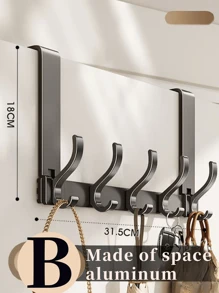 新款卧室门挂架，重型门后挂钩，毛巾架和浴室收纳架 - 包括门后毛巾架、浴室毛巾挂钩和门后挂架 - 非常适合悬挂毛巾、衣物、帽子等 - 多功能门后毛巾架，门挂钩 - 白色 - 查看 3