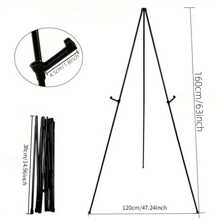 1 Giá đỡ trưng bày gấp gọn bằng sắt, khung tranh Giáng sinh, khung ảnh cưới, giá đỡ quảng cáo KT Board (kèm túi đựng), quà tặng tiệc tùng, trang trí phòng, quà cưới, quà năm mới - màu đen - Xem 5