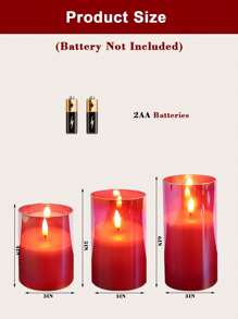 1/3 Stück Acryl Flackernde LED batteriebetriebene dekorative Tischkerzen, Acrylglas Kerzenlampen für Innenraumdekoration zur Hochzeit, fernbedienbare Fake-Kerzen, 4/5/6 Zoll, Valentinstag Dekoration