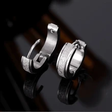Unisex Matte Circular Hoop Earrings, Casual Style, 304 Stainless Steel, Non-Magnetic, Suitable For Daily Wear Jewelry For Men And Women - Multicolor Earrings - View 6