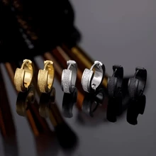 Unisex Matte Circular Hoop Earrings, Casual Style, 304 Stainless Steel, Non-Magnetic, Suitable For Daily Wear Jewelry For Men And Women - Multicolor Earrings - View 4