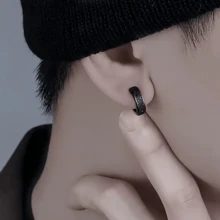 Unisex Matte Circular Hoop Earrings, Casual Style, 304 Stainless Steel, Non-Magnetic, Suitable For Daily Wear Jewelry For Men And Women - Multicolor Earrings - View 2