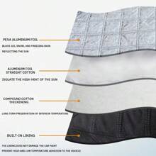 Protector de nieve magnético para coche, prevención de escarcha, protección heladas, parabrisas frontal, protector de nieve grueso, 1 unidad XBZU - Plata negra - Ver 3