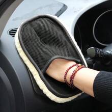 Guante de lavado de autos de microfibra suave, guante de limpieza de autos, cuidado de motocicletas, herramientas de cuidado de lavado de pintura de autos - 1 pieza - Ver 5