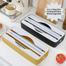 1 pezzo Taglierina per pellicola plastica 2 in 1, taglierina multiuso per carta da forno e alluminio, con ventosa/magnetica, adatta per pellicola plastica, carta da forno, carta per friggere, alluminio e altro, versatile per diverse dimensioni, adatta anche come regalo