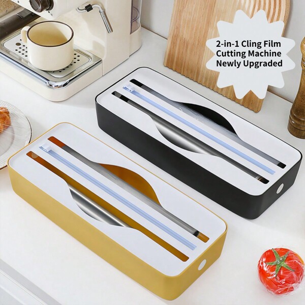 1 pezzo Taglierina per pellicola plastica 2 in 1, taglierina multiuso per carta da forno e alluminio, con ventosa/magnetica, adatta per pellicola plastica, carta da forno, carta per friggere, alluminio e altro, versatile per diverse dimensioni, adatta anche come regalo