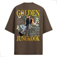 Golden  Oversized Men's T-Shirt New Release 100% Cotton Immediate Shipping - Rỉ Nâu - Xem 1