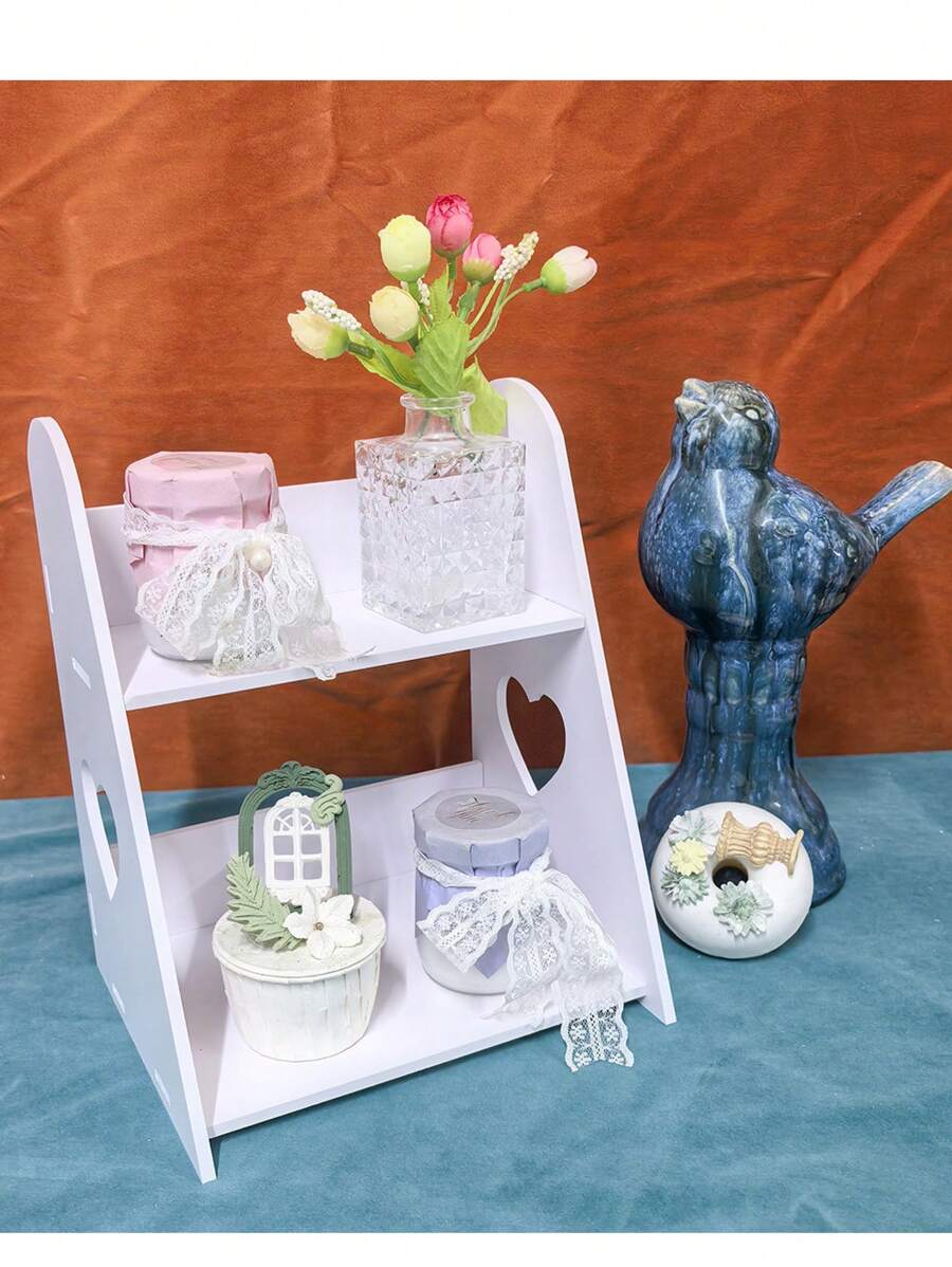 1pc Shelf Design Decoration Craft, Simple Plastic White Decorative Object For Home Decoration Best Gifts Birthday Plates Kitchen Accessories Kitchen Decor Table Tray Trays Fruit Tray Tray Decor Graduation - White - View 1