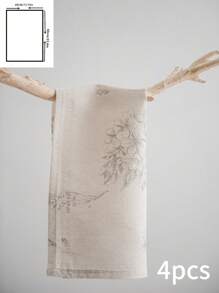 Vintage American Countryside Style Floral Print Napkins, Cute Flowers, Rectangular Hand Towels Suitable For All Seasons - D - View 7
